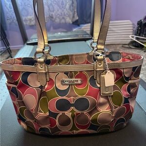 Coach Multicolor Signature Tote Bag